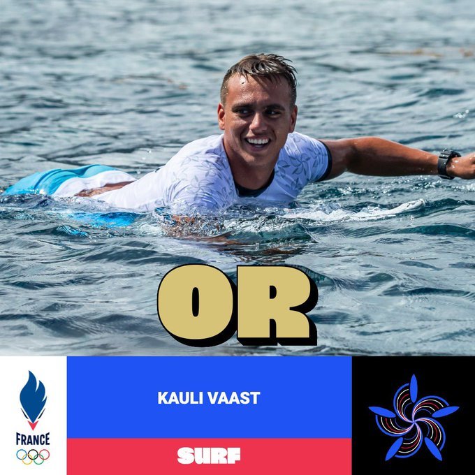 JO: Tahitianul Kauli Vaast a adus primul titlu olimpic la surf pentru Franţa. Gabriel Medina a fost pe locul 3 - VIDEO