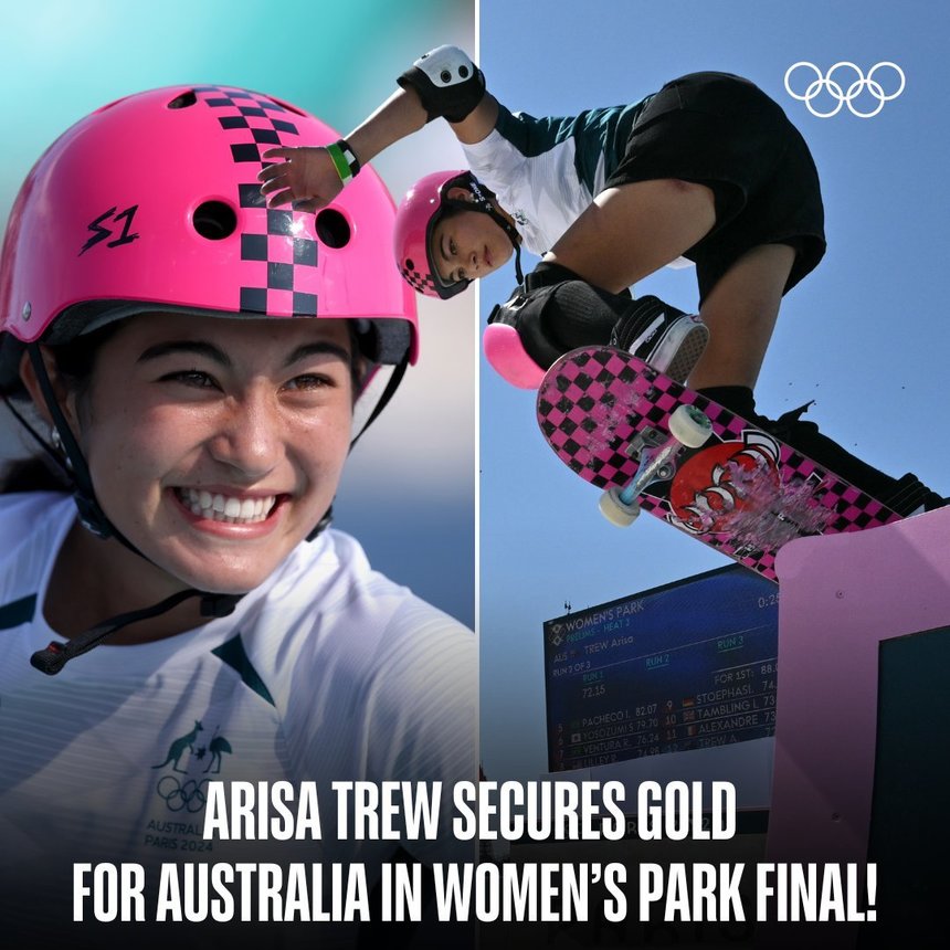 JO: La 14 ani, australianca Arisa Trew a devenit campioană olimpică la skateboarding-park. Ea este cea mai tânără medaliată cu aur la Paris