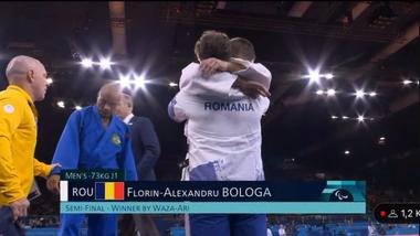 Medalie pentru România la Jocurile Paralimpice de la Paris: Alexandru Bologa l-a învins pe Harlley Damiao Pereira Arruda şi este în finală la para-judo, la -73 kg, categoria J1