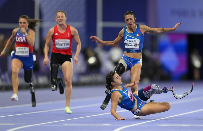 Jocurile Paralimpice: Ambra Sabatini a căzut la cursa de 100 m T63 şi a privat Italia de o triplă pe podium - VIDEO