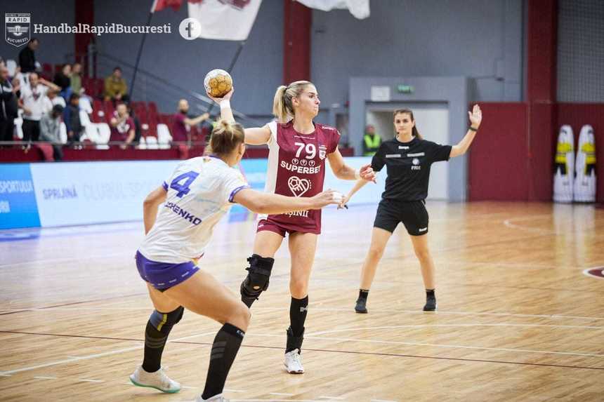 Handbal feminin: Rapid Bucureşti – Buducnost Podgorica, scor 32-27, în grupa B a Ligii Campionilor