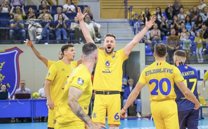 Volei masculin: Corona Braşov, calificare dramatică în turul III al Ligii Campionilor, după un meci de 155 minute