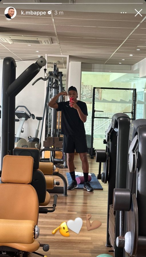 Mbappe, aflat în centrul unei controverse privind o vizită la Stockholm, a postat o fotografie din sala de sport