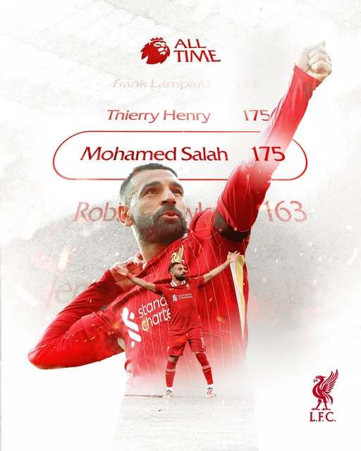 Mohamed Salah l-a egalat pe Thierry Henry în topul celor mai buni marcatori din Premier League