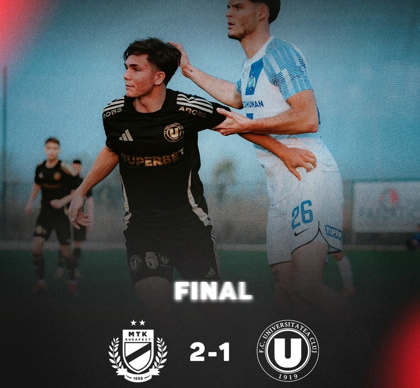 Universitatea Cluj a pierdut amicalul cu MTK Budapesta, scor 1-2