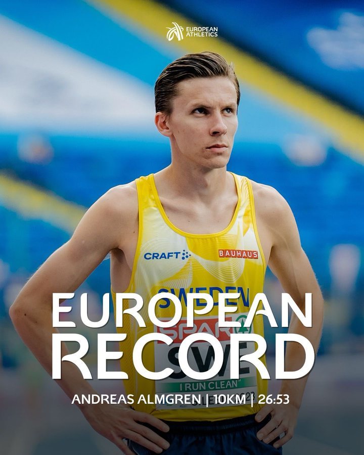 Atletism: Suedezul Andreas Almgren, record european la 10 kilometri