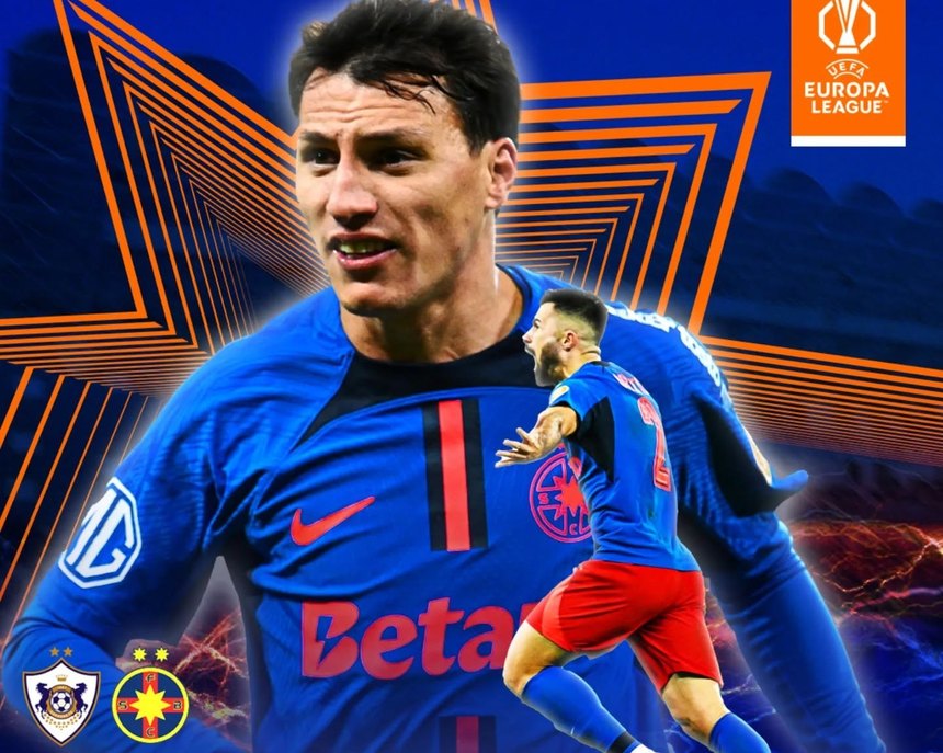 Liga Europa: Victorie mare pentru FCSB, 3-2 la Baku cu Qarabag