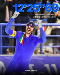 Patinaj viteză: Italianul Davide Ghiotto a stabilit un record mondial la 10.000 metri - VIDEO