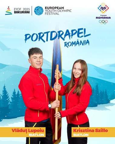 Biatloniştii Kisztina Sillo şi Vlăduţ Lupoiu vor purta drapelul României la ceremonia de deschidere a FOTE Bakuriani 2025