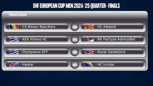 Handbal masculin: Minaur Baia Mare - HK Alkaloid, în sferturile de finală ale EHF European Cup