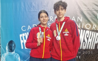 Scrimă: Emma Şonţ şi Vlad Covaliu, vicecampioni europeni la juniori