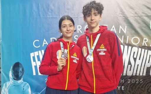 Scrimă: Emma Şonţ şi Vlad Covaliu, vicecampioni europeni la juniori