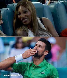 Novak Djokovici s-a calificat în sferturi la Miami Open. La meci au asistat Serena Williams şi Juan Martin Del Potro