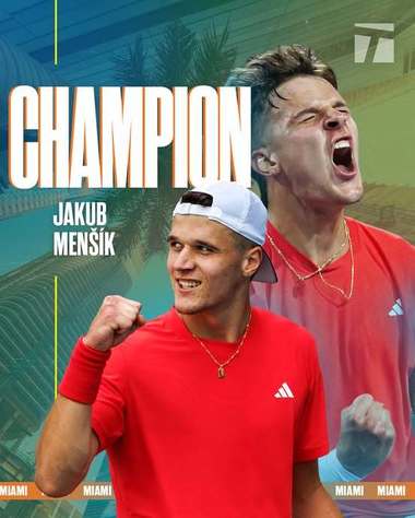 Surpriză la Miami. Jakub Mensik şi-a învins idolul, pe Novak Djokovici, şi a câştigat primul său titlu din carieră / Sârbul a fost privat de trofeul 100 al carierei - VIDEO