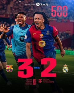 Jules Kounde, după ce a marcat golul care a adus victoriei echipei FC Barcelona în finala Cupei Spaniei cu Real Madrid: Pentru astfel de meciuri m-am făcut fotbalist