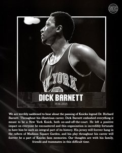 Dick Barnett, fost component al New York Knicks, dublu campion NBA, a murit la 88 de ani
