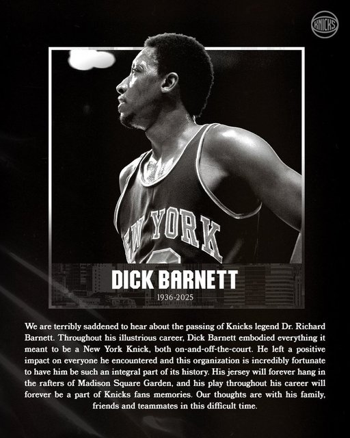 Dick Barnett, fost component al New York Knicks, dublu campion NBA, a murit la 88 de ani