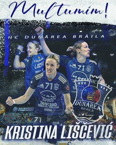 Handbal feminin: Kristina Liscevic îşi încheie cariera. Dunărea Brăila: “O legendă încheie un capitol”