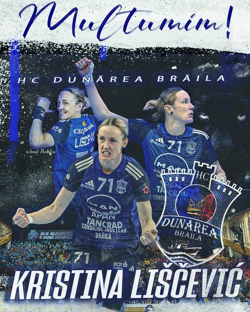 Handbal feminin: Kristina Liscevic îşi încheie cariera. Dunărea Brăila: “O legendă încheie un capitol”