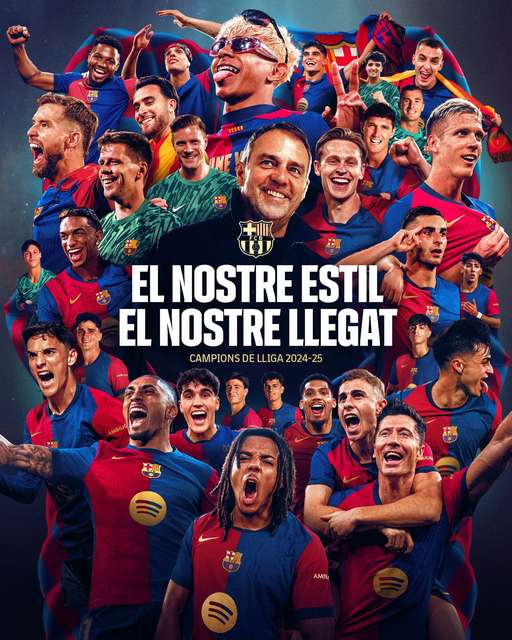 FC Barcelona este campioana Spaniei pentru a 28-a oară. Catalanii, care au reuşit eventul în acest sezon, au câştigat cu 2-0 derbiul cu Espanol