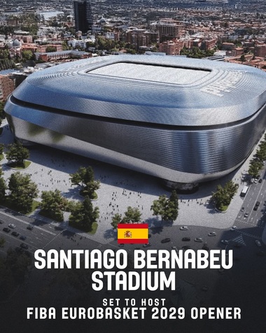 Baschet masculin: Meciul de deschidere al EuroBasket2029 se va juca pe Santiago Bernabeu, stadionul lui Real Madrid