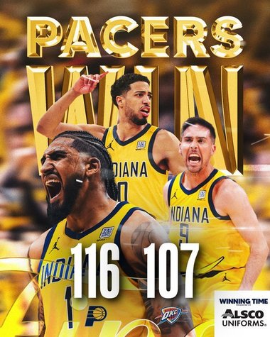 Finala NBA: Indiana Pacers a învins Oklahoma City Thunder, scor 116-107 şi conduce la general cu 2-1
