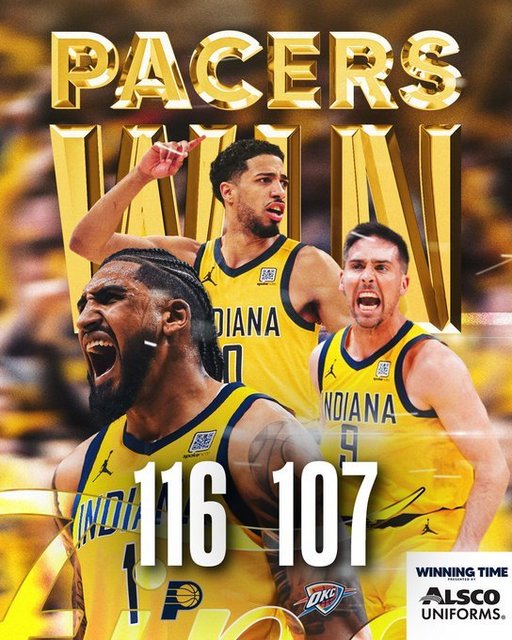 Finala NBA: Indiana Pacers a învins Oklahoma City Thunder, scor 116-107 şi conduce la general cu 2-1