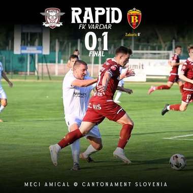 Rapid, învinsă de Vardar Skopje, în al doilea meci amical din Slovenia