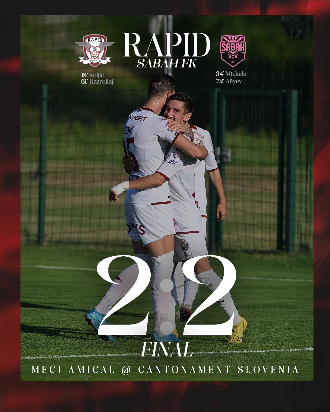 Amical: Rapid a terminat la egalitate cu azerii de la Sabah Baku, scor 2-2