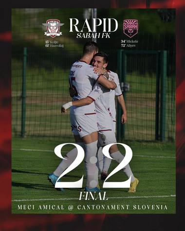 Amical: Rapid a terminat la egalitate cu azerii de la Sabah Baku, scor 2-2