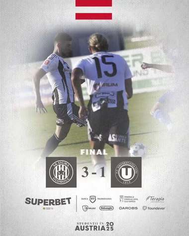 Universitatea Cluj, înfrângere în faţa cehilor de la Sigma Olomouc, scor 3-1, în meci amical