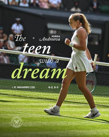 La 18 ani, Mirra Andreeva s-a calificat, în premieră, în sferturi la Wimbledon