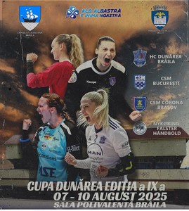 Handbal feminin: Cupa Dunărea, cu campioana CSM Bucureşti, vicecampioana Corona Braşov, Nykobing şi Dunărea