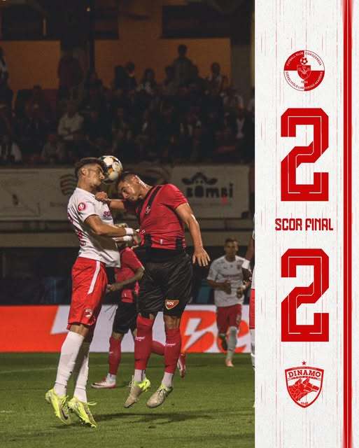 Superliga: Csikszereda - Dinamo Bucureşti, scor 2-2, într-un meci întrerupt o jumătate de oră din cauza unei pene de curent