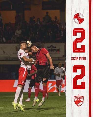 Superliga: Csikszereda - Dinamo Bucureşti, scor 2-2, într-un meci întrerupt o jumătate de oră din cauza unei pene de curent