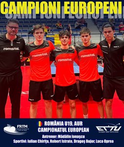 Tenis de masă: Echipa masculină U19 a României a câştigat titlul european