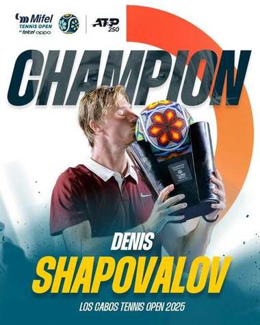 Canadianul Denis Shapovalov a câştigat turneul de la Los Cabos. El a obţinut al patrulea titlu ATP din carieră