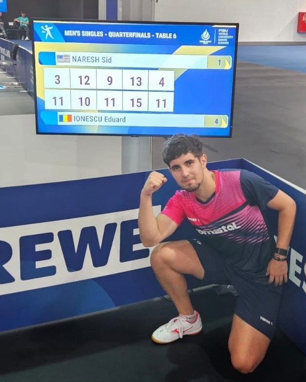 Tenis de masă: Eduard Ionescu şi-a asigurat a doua medalie la Jocurile Mondiale Universitare de Vară