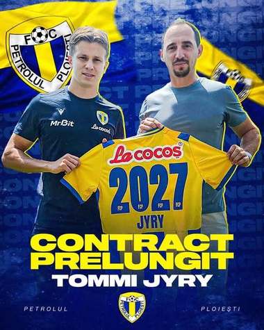 Superliga: Mijlocaşul finlandez Tommi Jyry şi-a prelungit contractul cu Petrolul Ploieşti