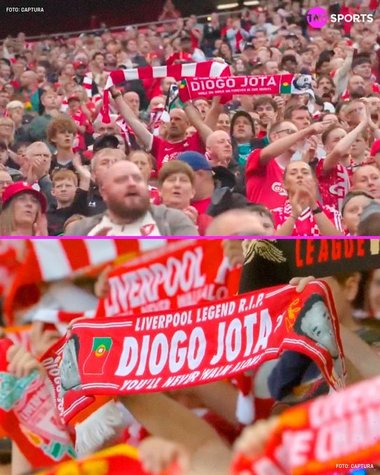 Fanii de la Liverpool, omagiu pentru Diogo Jota la primul meci pe Anfield de la decesul atacantului - VIDEO