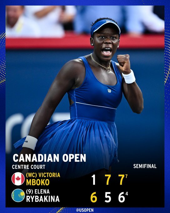 Parcursul magic al candiencei Victoria Mboko la Montreal continuă. La 18 ani, ea s-a calificat în finala Canadian Open