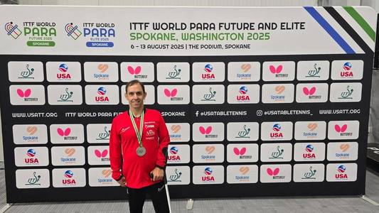 Tenis de masă: Bobi Simion, medalie de argint pentru România la ITTF World Para Future Spokane 2025