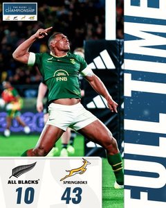 Rugby: Noua Zeelandă a suferit cea mai drastică înfrângere din istorie, scor 10-43 cu Africa de Sud