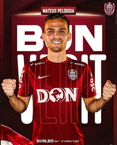 Superliga: CFR Cluj l-a achiziţionat pe mijlocaşul brazilian Mateus Peloggia