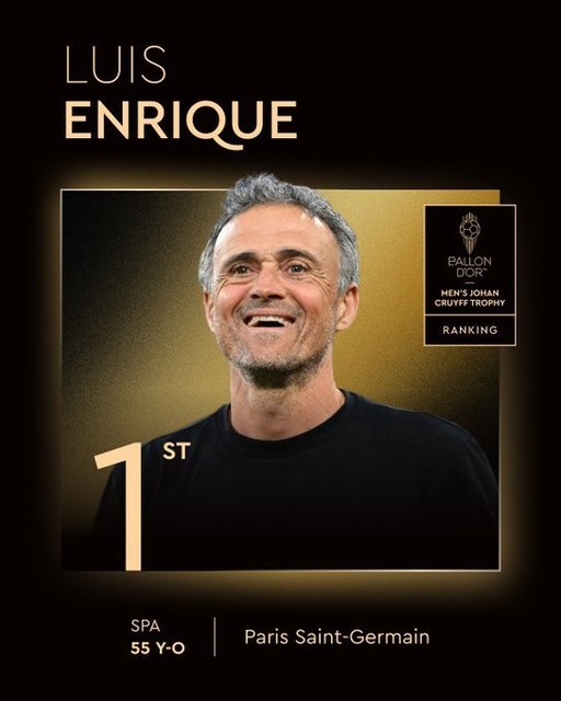 Gala Balonul de Aur: Luis Enrique a primit trofeul Cruyff pentru cel mai bun antrenor / Cine a câştigat la fotbalul feminin