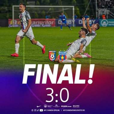 Liga 2: Chindia Târgovişte a învins Steaua, scor 3-0