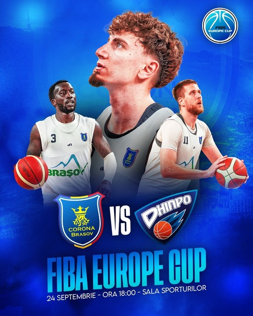 Baschet masculin: Corona Braşov, victorie cu BC Dnipro în preliminariile FIBA Europe Cup