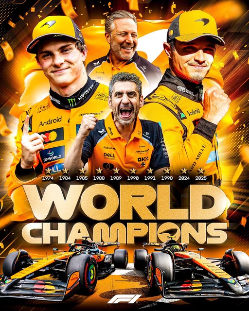 Formula 1: McLaren, campioană la constructori în 2025 / Norris a ocupat locul 3 în Singapore. Cursa a fost câştigată de Russell
