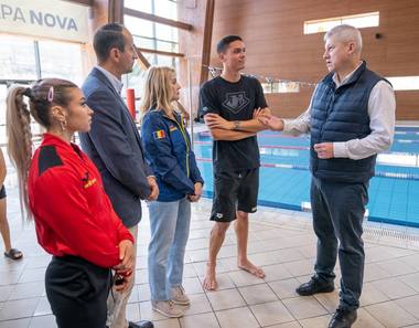 “Fii şi tu campion!”. Nadia Comăneci, David Popovici, Ionuţ Lupescu şi Mihaela Cambei, la lansarea programului dedicat promovării sportului în rândul copiilor şi tinerilor - VIDEO