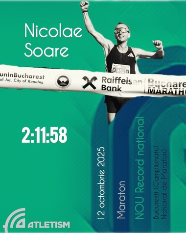 Atletism: Recordul naţional la maraton, doborât de Nicolae Soare, după 47 de ani